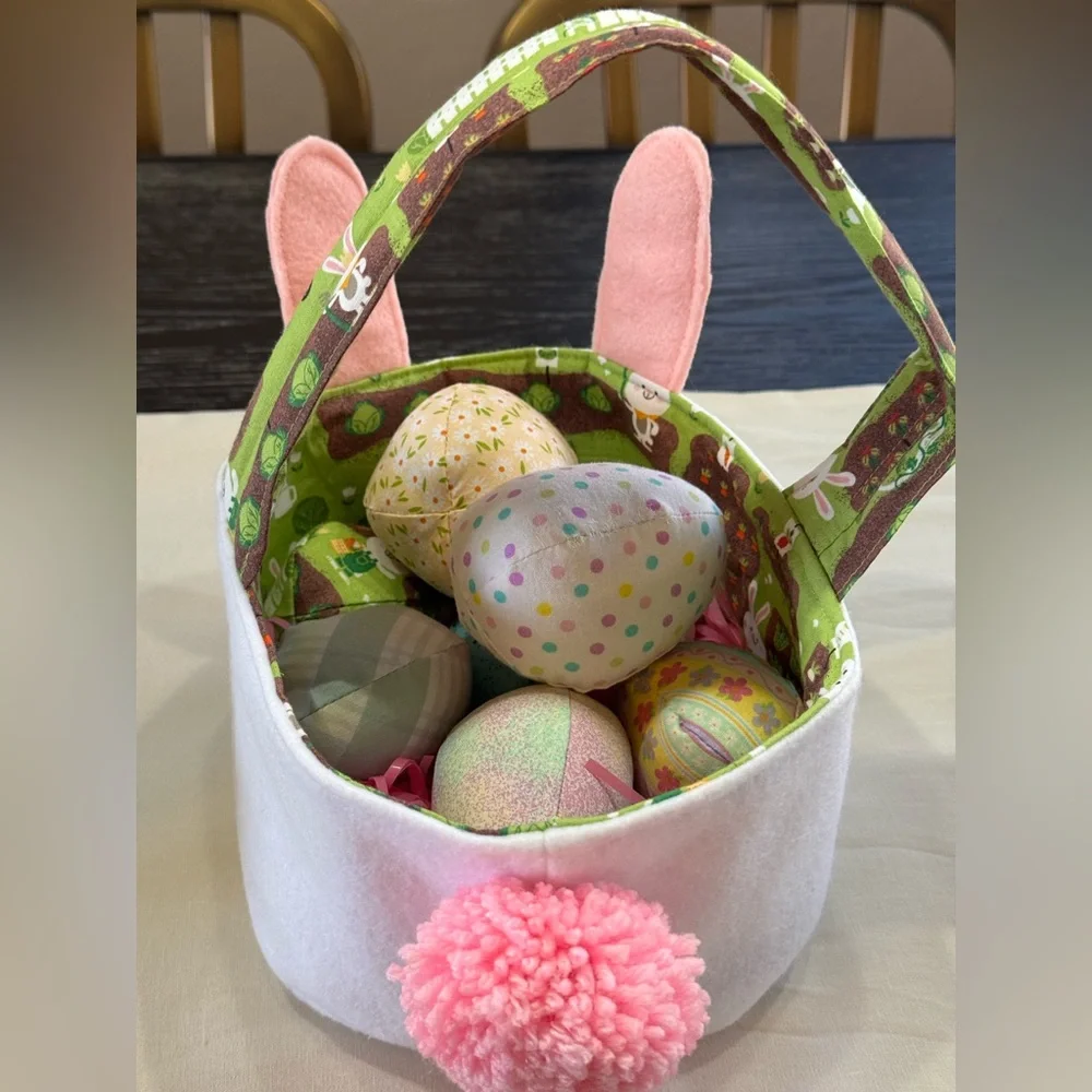 Easter  Bunny Basket with Eggs NWOT - Picture 2 of 3